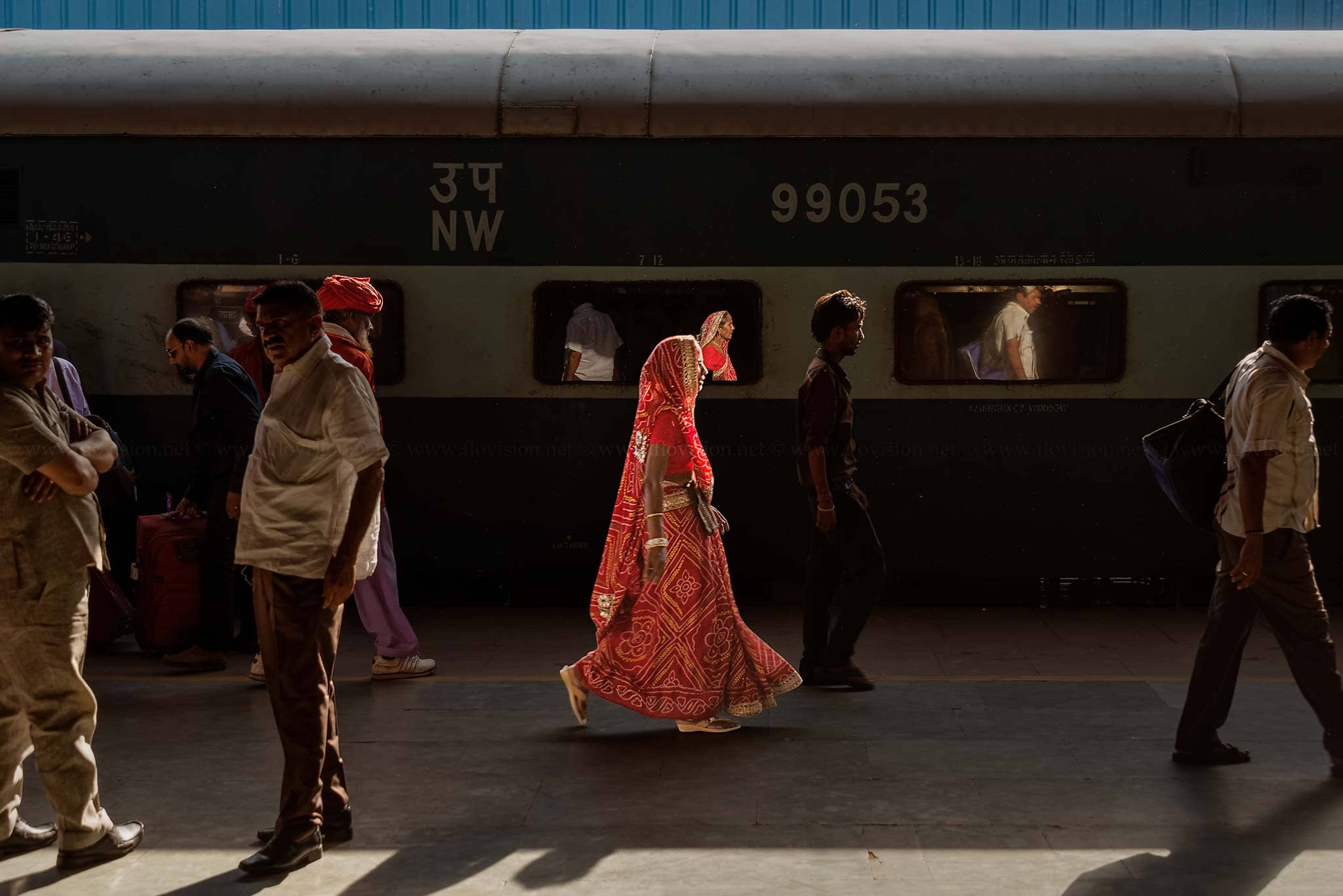 Woman in red 